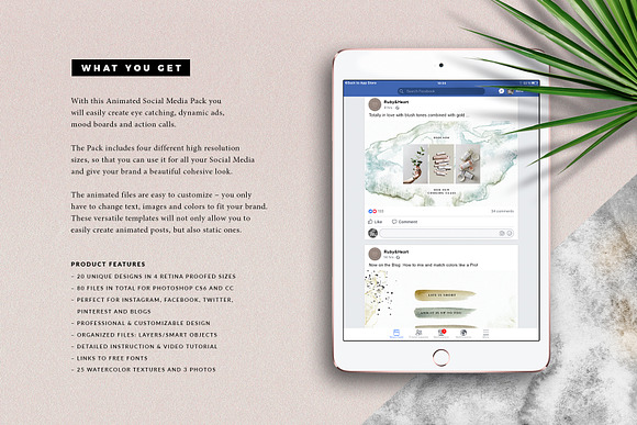 ANIMATED Artistic Social Media Pack in Social Media Templates - product preview 1