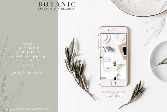 Botanic Neutral Stock Photos Bundle in Instagram Templates - product preview 1