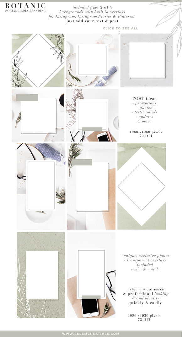 Botanic Neutral Stock Photos Bundle in Instagram Templates - product preview 4