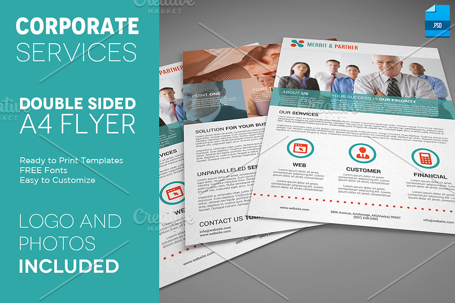 A4 Double sided corporate flyer