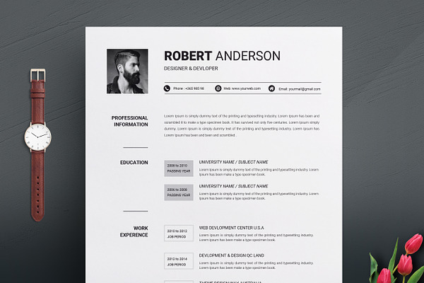 2 Pages Clean Resume Template