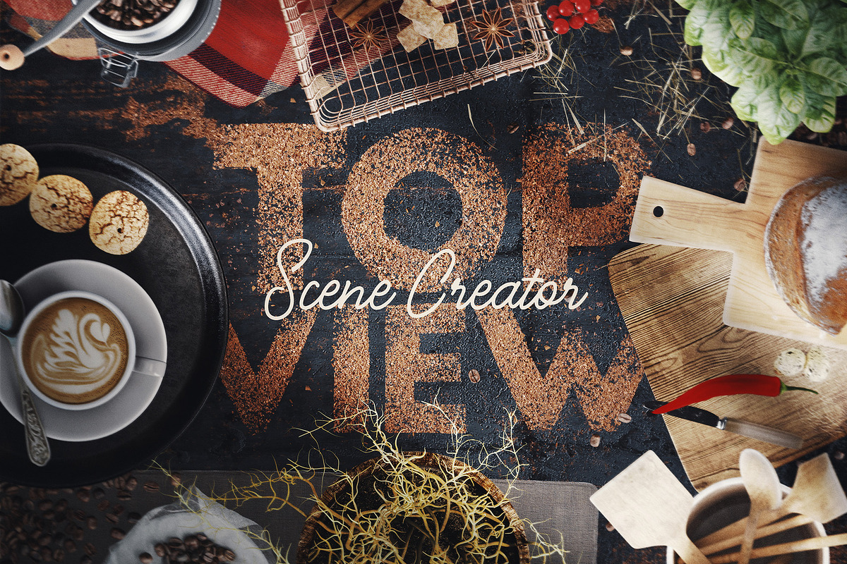 Coffee Scene Creator - Top View in Graphics - product preview 8
