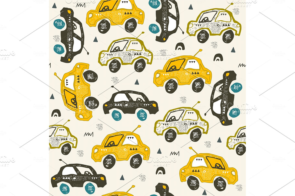 Pattern with hand drawn cars in Patterns - product preview 8
