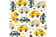Pattern with hand drawn cars