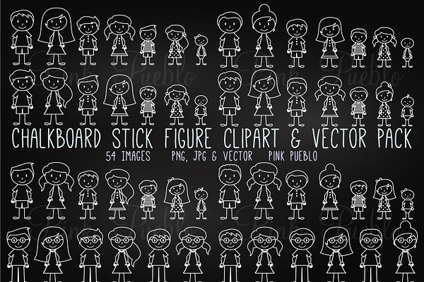 Chalkboard Stick Figure Families