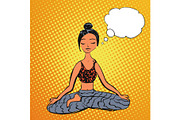 Woman in lotus yoga pose.