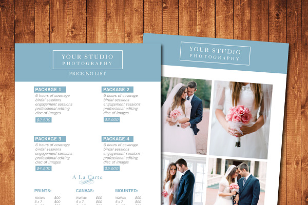 photography pricing template 