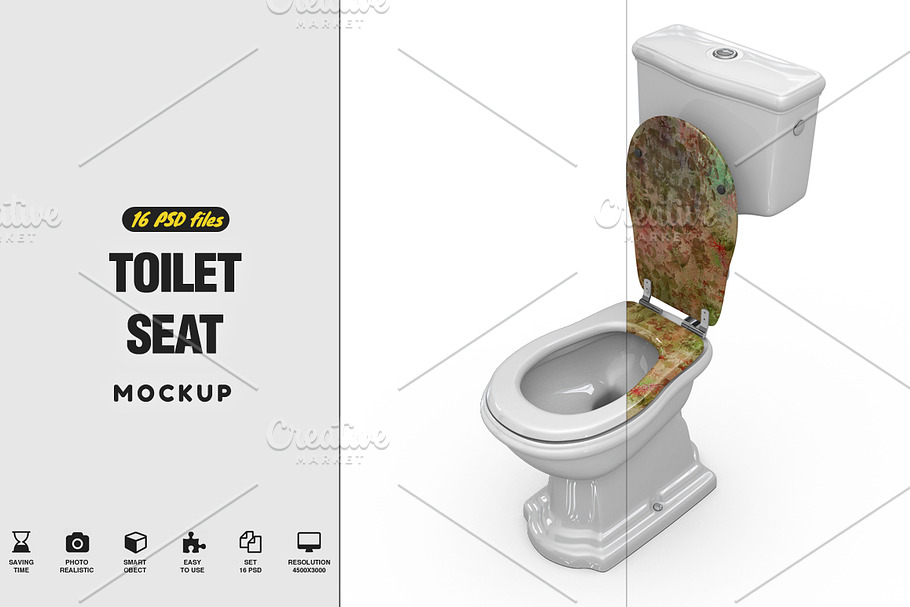 Toilet Seat Mockup in Product Mockups - product preview 8