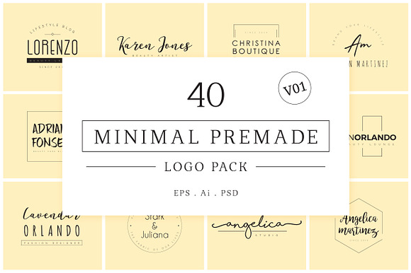 200 Minimal Premade Logo Bundle in Logo Templates - product preview 1