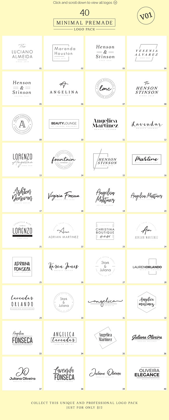 200 Minimal Premade Logo Bundle in Logo Templates - product preview 2