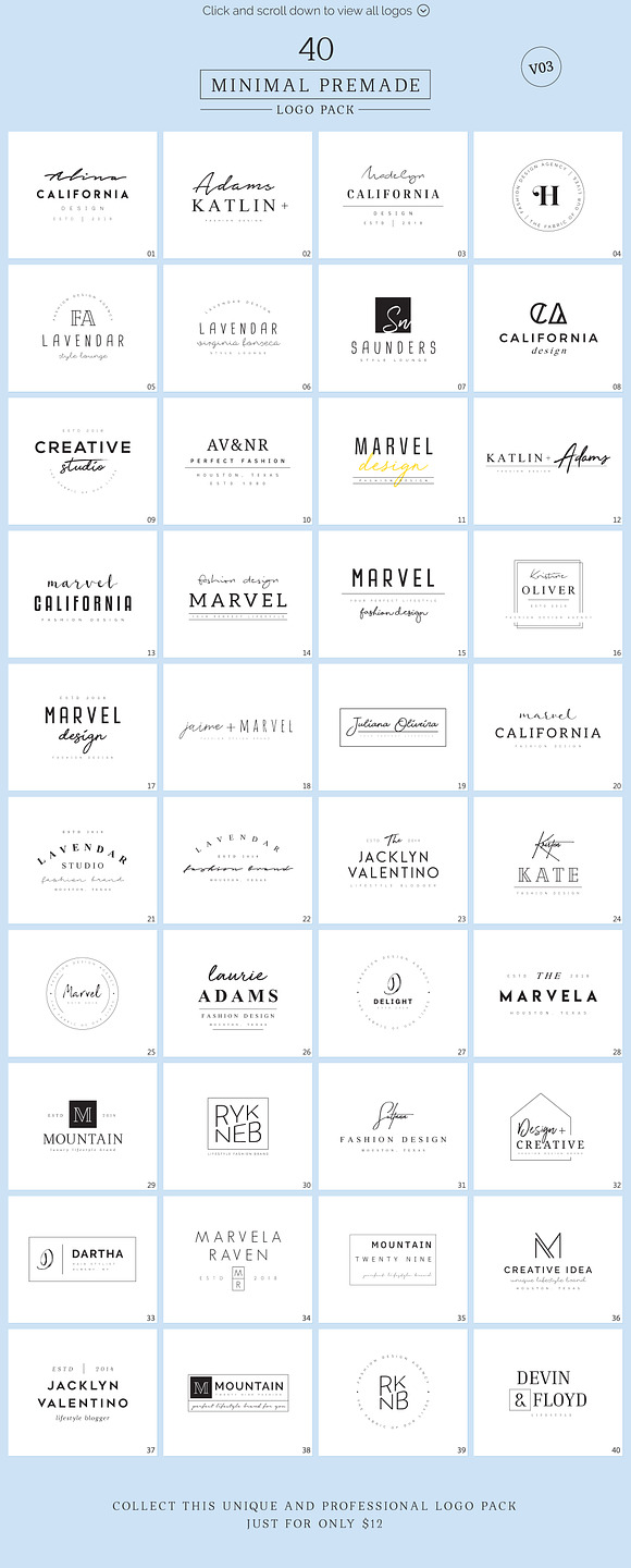 200 Minimal Premade Logo Bundle in Logo Templates - product preview 22