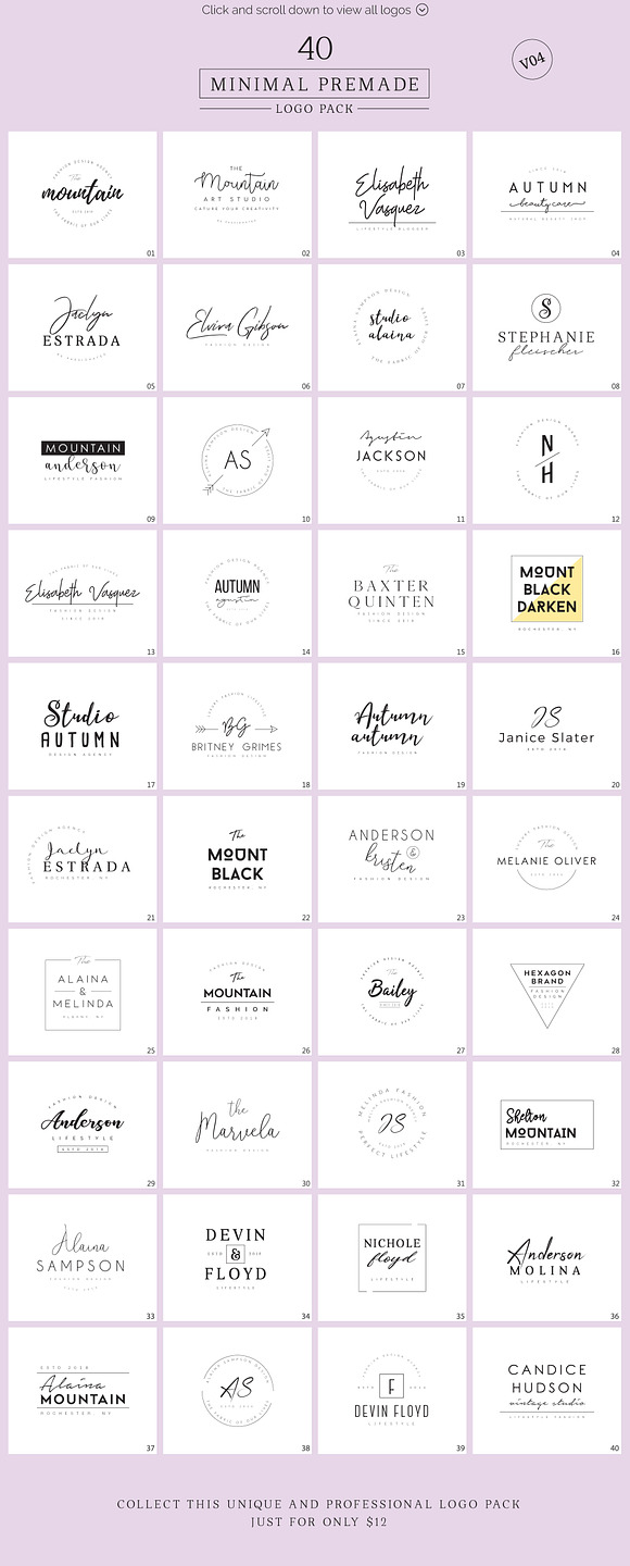 200 Minimal Premade Logo Bundle in Logo Templates - product preview 34