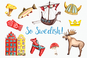 So Swedish - Watercolor Clip Art Set