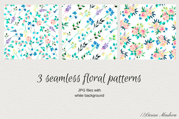 Watercolor clip arts floral set in Illustrations - product preview 2