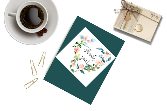 Watercolor clip arts floral set in Illustrations - product preview 6