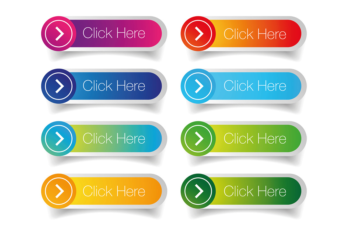 Click Here web button set in Illustrations - product preview 8