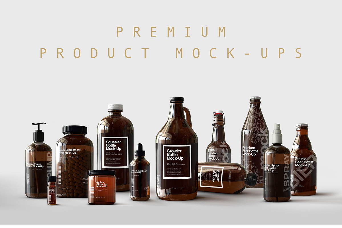 Download Cold Brew Coffee Bottle Mock-Up | Creative Product Mockups ~ Creative Market