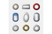 Portholes Icons Set. Vector