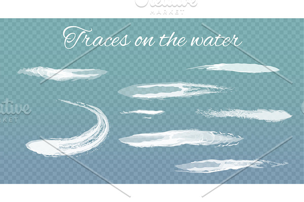 Traces on the Water, Colorful Vector