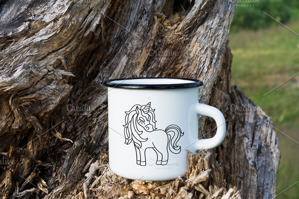 Campfire enamel mug mockup in Branding Mockups - product preview 8