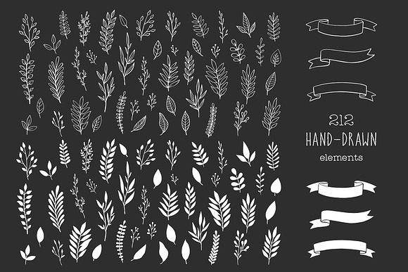 Hand Drawn Rustic Design Elements in Illustrations - product preview 1