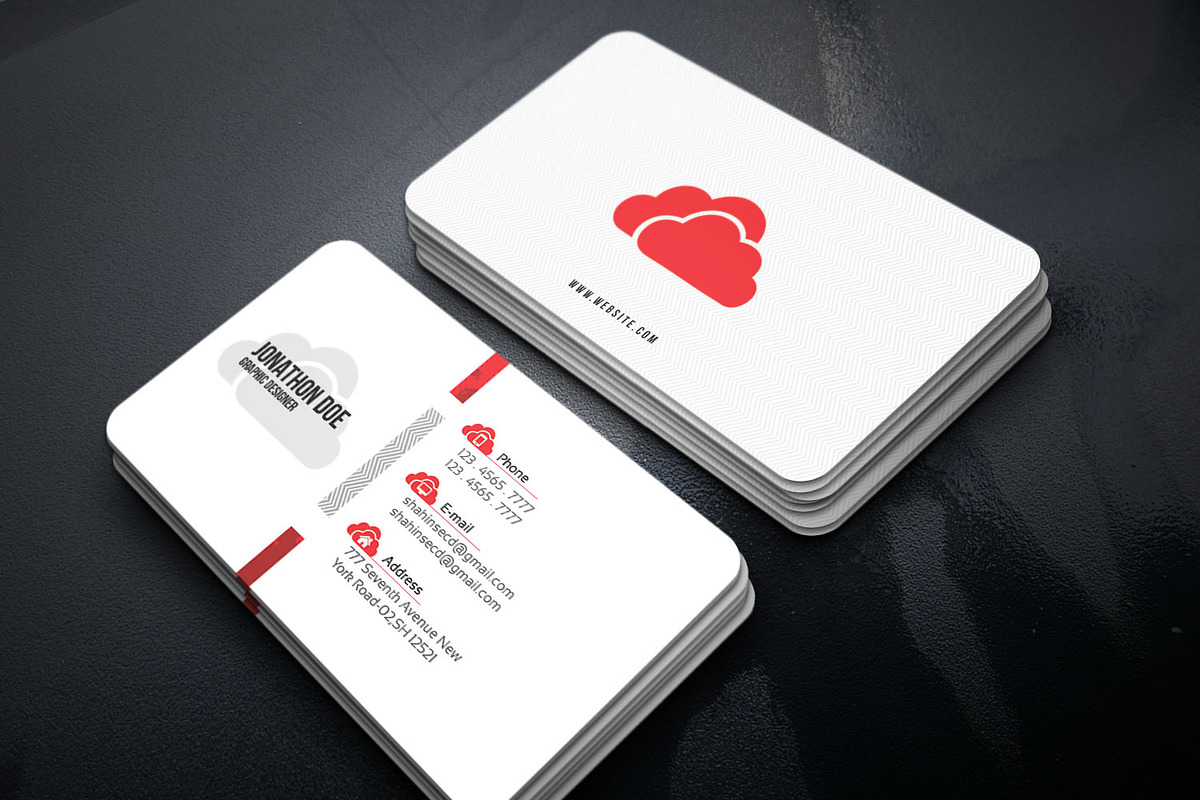 Cloud Business Card in Business Card Templates - product preview 8