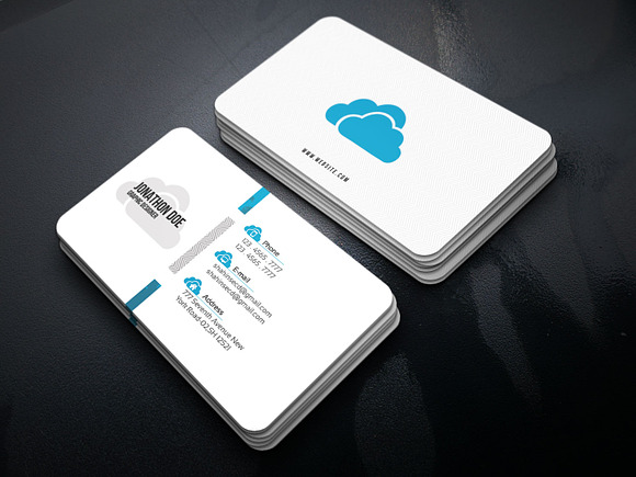Cloud Business Card in Business Card Templates - product preview 1
