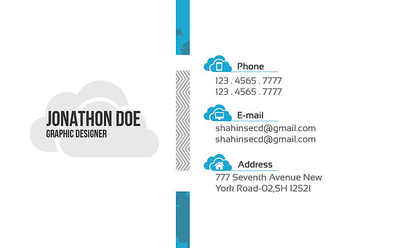 Cloud Business Card in Business Card Templates - product preview 3
