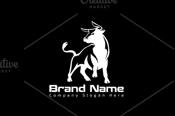 Modern Bull Logo - Mock-Up & Vector in Logo Templates - product preview 2