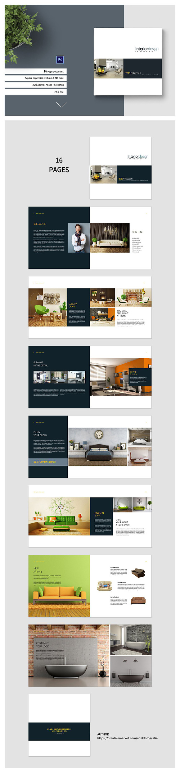 PSD - Square Interior Brochure in Brochure Templates - product preview 1
