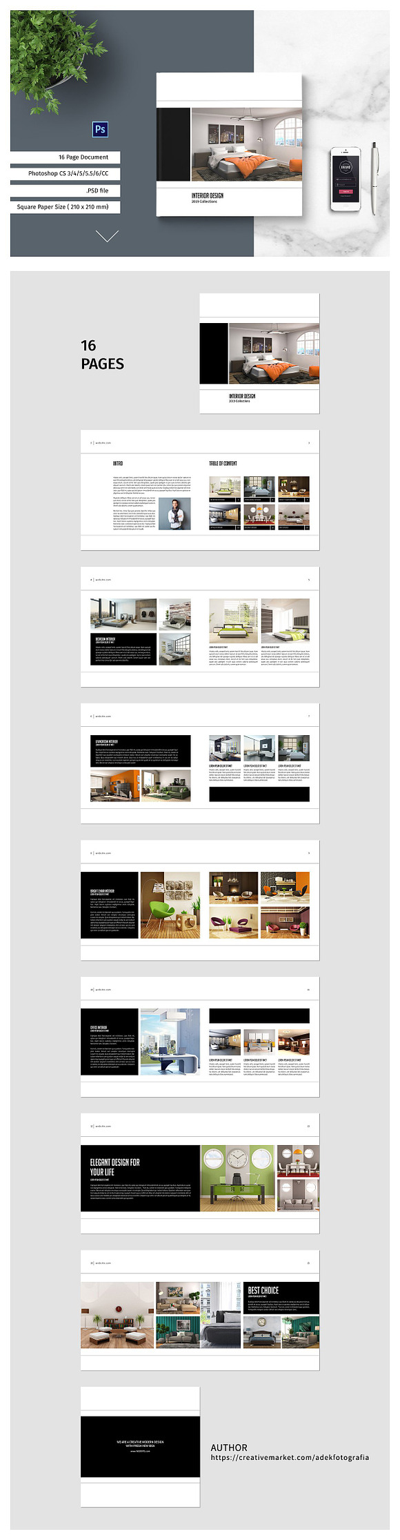 PSD - Square Interior Brochure in Brochure Templates - product preview 5