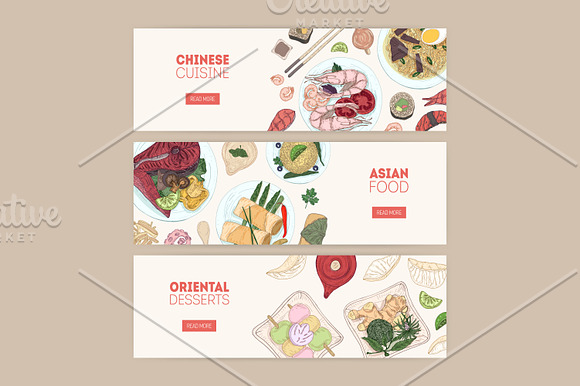 Dishes of Asian cuisine in Illustrations - product preview 8