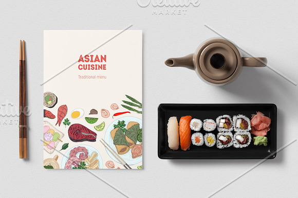 Dishes of Asian cuisine in Illustrations - product preview 12