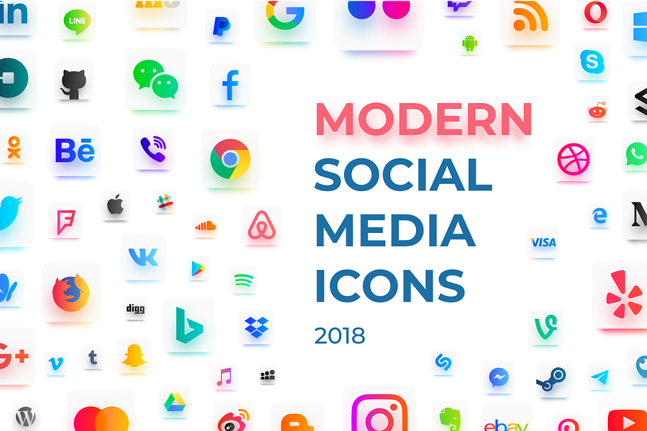 Modern Social Media Icons
