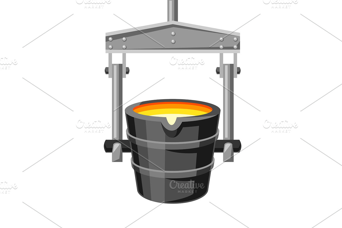 Metallurgical ladle illustration. in Objects - product preview 8