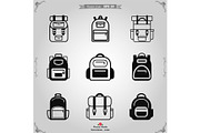 Backpack icon vector