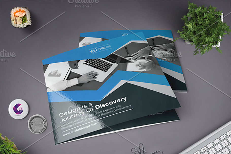 Clean Square Tri Fold Brochure in Brochure Templates - product preview 8