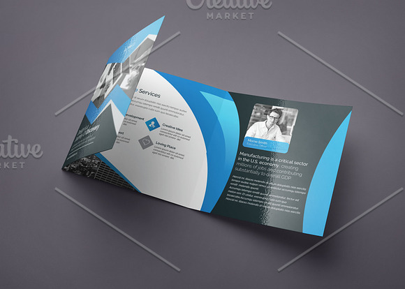 Clean Square Tri Fold Brochure in Brochure Templates - product preview 1