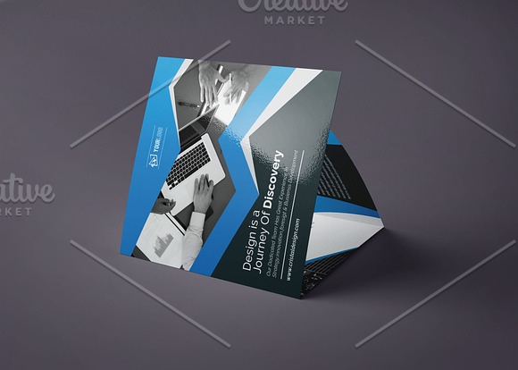 Clean Square Tri Fold Brochure in Brochure Templates - product preview 4
