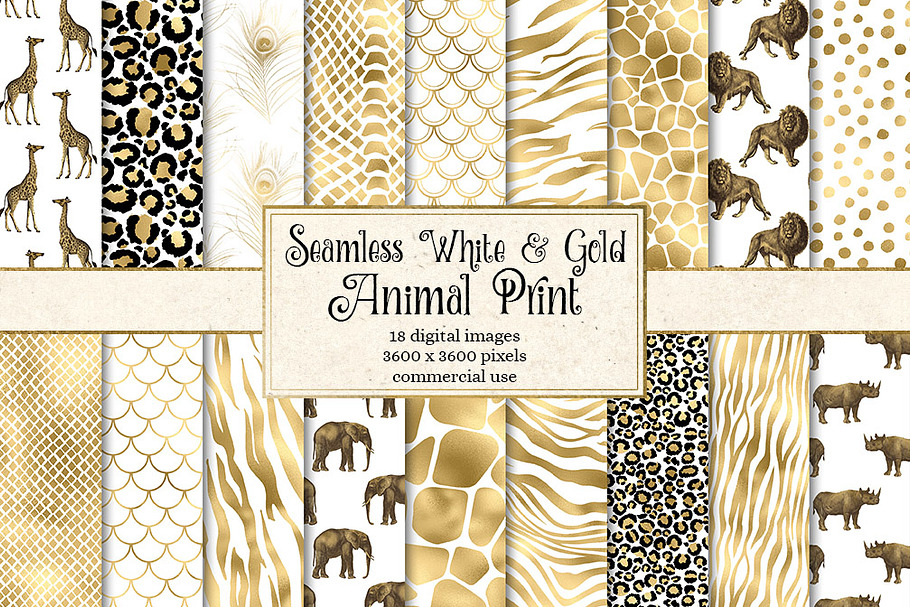 White and Gold Animal Skins