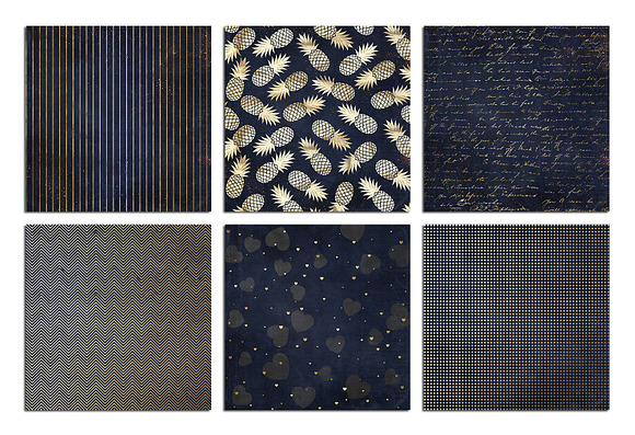 Gold Navy Blue Watercolor Textures in Textures - product preview 2