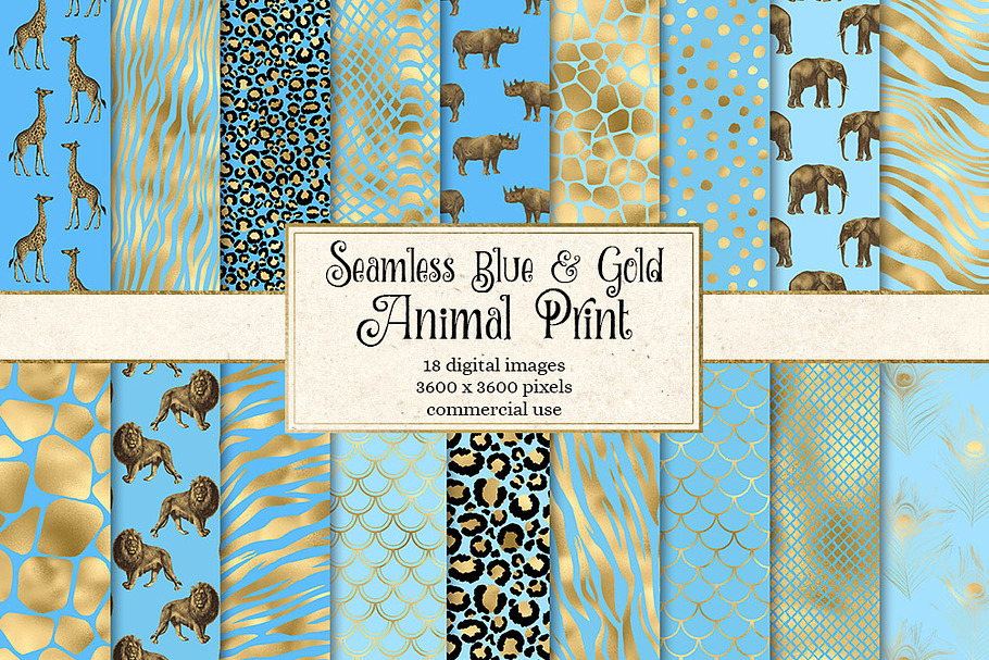 Blue and Gold Animal Skins