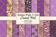 Purple and Gold Animal Print