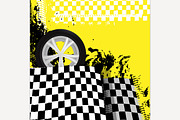 Grunge checkered racing background