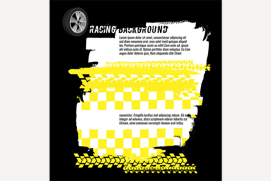 Grunge checkered racing banner