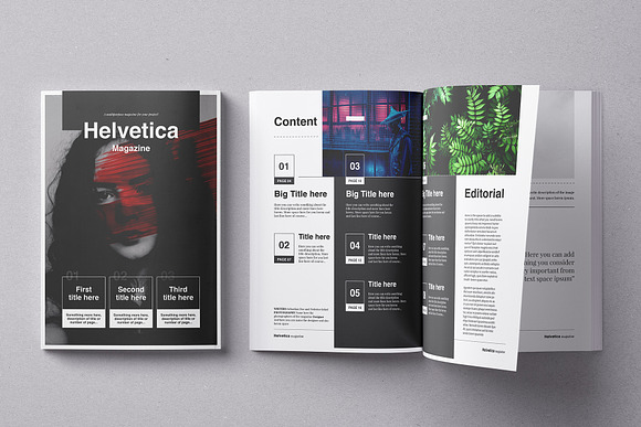 Helvetica Magazine Indesign Template in Magazine Templates - product preview 1
