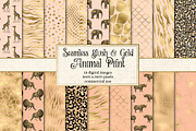 Blush and Gold Animal Print