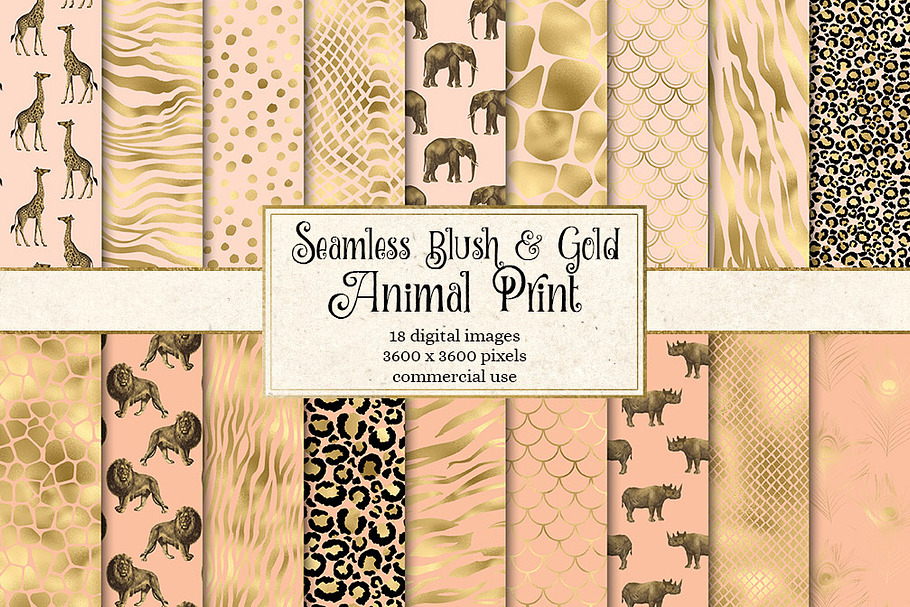 Blush and Gold Animal Print