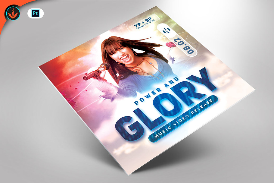 Power and Glory Gospel Concert Flyer in Flyer Templates - product preview 8