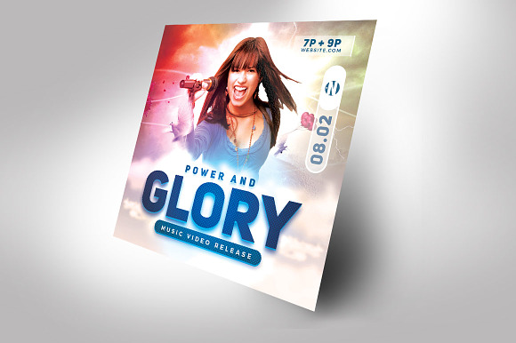 Power and Glory Gospel Concert Flyer in Flyer Templates - product preview 1